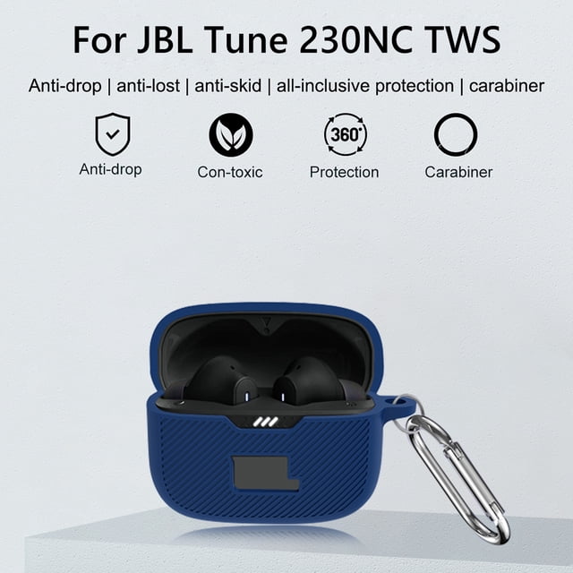Funda de silicona para Audífonos todo incluido con gancho para JBL Tune 230NC TWS (azul) Tmvgtek Para estrenar