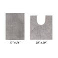 thumbnail image 3 of Better Trends 2 Piece Bathroom Rug Set 100% Polyester (17" x 24" | 20" x 20") Bath Rug, Water Absorbent Non-Slip Bath Mat Machine Washable Micro Plush Collection - Gray, 3 of 6