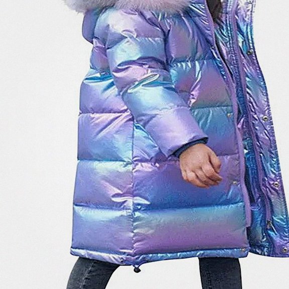 DJDLJWCJ Girls Long Winter Quilted Coat with Hood Thicken Warm Windproof Quilted Down Jacket Girls Puffer Jacket Purple Size 6
