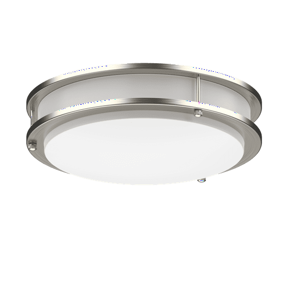 DYMOND 10" LED Ceiling Light Flush Mount Dimmable Brushed Nickel Double Ring