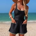 thumbnail image 2 of Tsesme Womens Rompers Sport Sleeveless Running Onesie One Piece Color Block Surfing Swimwear with Pockets, 2 of 5