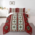 thumbnail image 2 of Manfei Green Tribal Geometric Bedding Sets Queen with Comforter,Rustic Boho Aztec Duvet Insert,Country Cabin Lodge Comforter Sets Queen Size,Microfiber Bedroom Decor Reversible,3pcs, 2 of 8