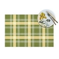 thumbnail image 4 of YFYANG Washable Heat-Resistant Placemats, 70% PVC/30% Polyester, Green Christmas Plaid Kitchen Table Mat, 12" x 18" 4 Pcs, 4 of 6