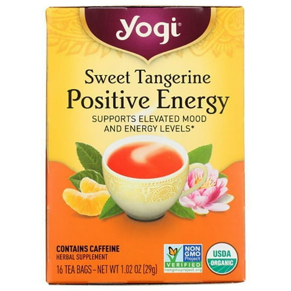 Yogi Tea - Mandarine Douce Énergie Positive, 16 Sachets, 1.1 oz