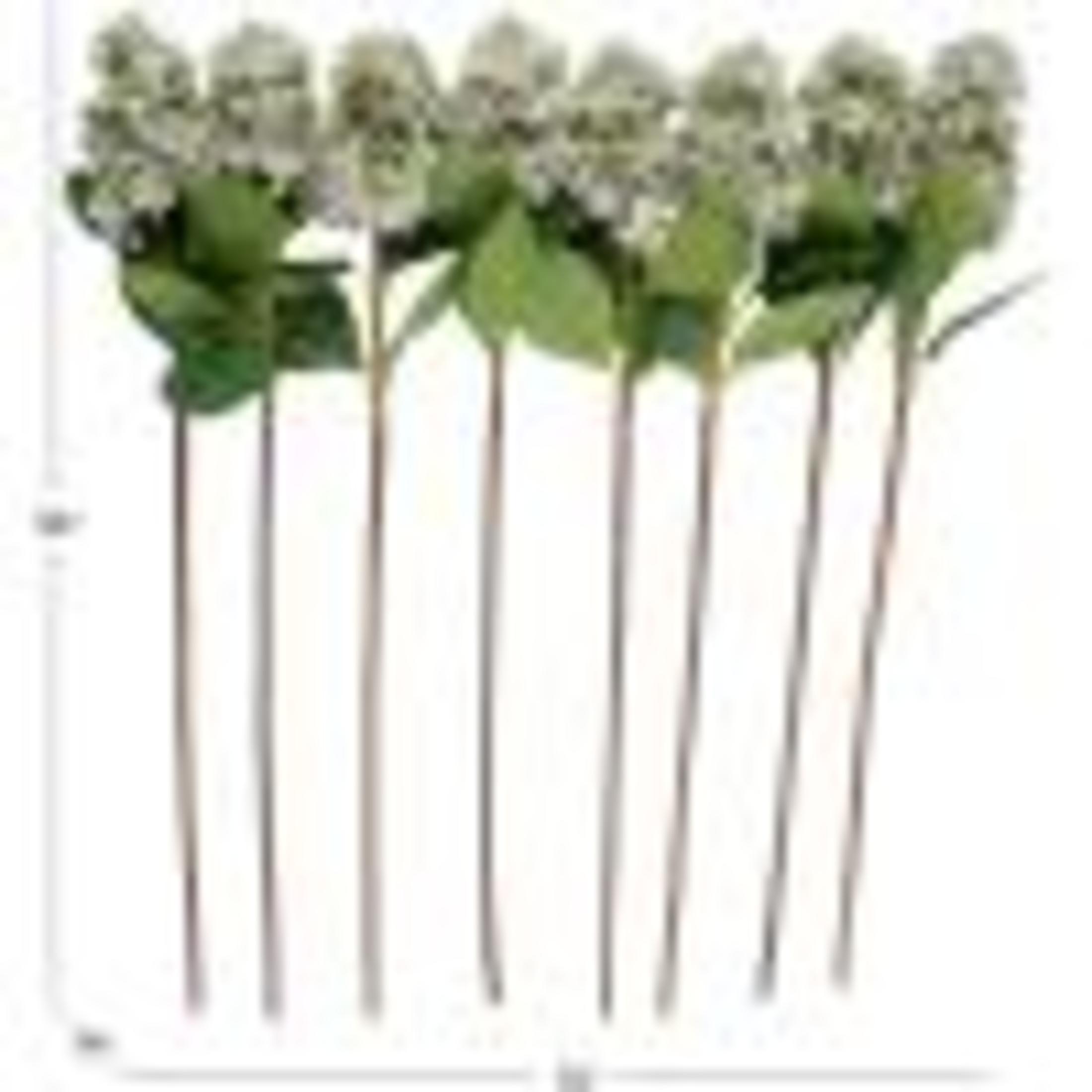 34" Plastic Floral Tall Hydrangea Artificial Flower Stem, by DecMode (8 Count)