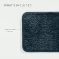 thumbnail image 3 of Plush Absorbent Bath Mat Rug with Anti-Skid Rubber Backing, 24 x 17, Navy, by Noble Linens, 3 of 12