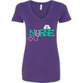 thumbnail image 3 of Inktastic Cute Nurse Stethoscope and Hat Women's V-Neck T-Shirt, 3 of 5