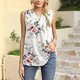 thumbnail image 3 of Las mujeres camisetas sin mangas Blusa de verano para mujer Camisa informal Sin mangas Top con cuello en V Camisa plisada informal Camiseta sin mangas de color sólido (White, M), 3 of 6