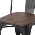thumbnail image 2 of Homycasa Metal Elm Wood Stackable Black Dining Chair （Set of 2）, 2 of 8