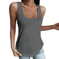 thumbnail image 3 of MESSUEN Tank Tops Women Womens Tank Tops Loose Fit Square Neckline Camisole Casual Daily Shirts T Shirt U Neck Tee Tops Tunic Blouse Vest Tanks Shirts for Women Casual Tank Tops Gray XL, 3 of 9