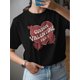 thumbnail image 1 of Camiseta estampada de corazón de San Valentín para mujer - 100%, manga corta, informal y cómoda. Para adultos, hombres, mujeres, adolescentes, jóvenes., 1 of 6