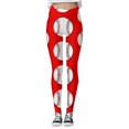 thumbnail image 1 of Gibobby Leggings Afelpados Mujer Mallas con estampado béisbol a la moda para mujer, mallas paraportivas Yoga con Control para mujer, mallas cintura alta（Rojo， M), 1 of 5