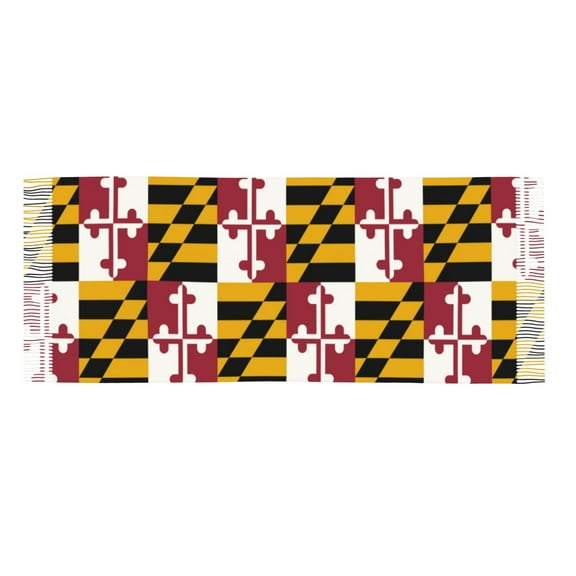 Womens Maryland Flag Scarf Shawl Wraps Soft Warm Shawls