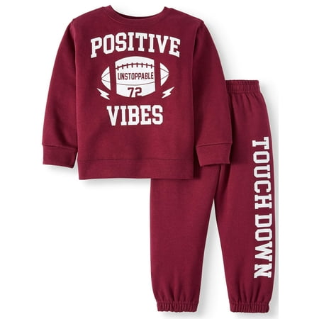 Garanimals Toddler Boys Graphic Sweatshirt and Sweatpants, 2pc Outfit Set