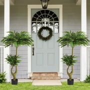 GDF Studio 5.25 ft Artificial Willow Tree in Black Plastic Pot