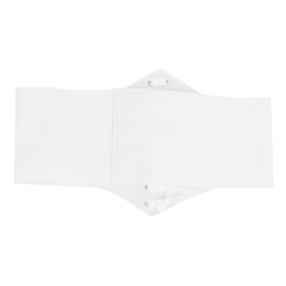 Riousery Women's White Corset Belt Flexible Waist Fit Faux Leather Wide Cinch Belts for Dress Sweater Clothing Decoration