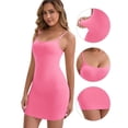 thumbnail image 3 of DARING DIVA Women's Spaghetti Straps Tummy Control Butt-Lifting Full Slip S Pink, 3 of 6