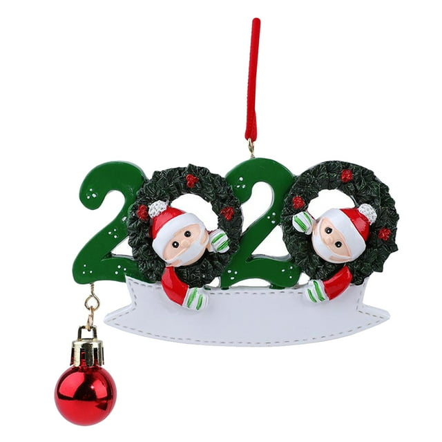 2020 Adornos colgantes de árboles Cuarentena Santa Claus 2 Santa Sunnimix colgante de árbol de muñeco de nieve redondo