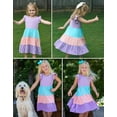 thumbnail image 3 of Arshiner Girls Dress Summer Flutter Sleeve Flared Tiered Swing Pleated Midi Cotton Casual Sundress with Pockets, 3 of 6