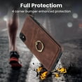 thumbnail image 6 of Mantto Wallet Case for iPhone XS/X with Card Slots Finger Ring Holder Kickstand Camera Protective Shockproof Case For iPhone XS/X,Coffee, 6 of 7
