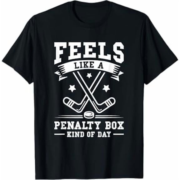 Greenink Funny Hockey Shirts - Feels Like a Penalty Box Kind of Day - Ice Hockey Lover Fans T-Shirt