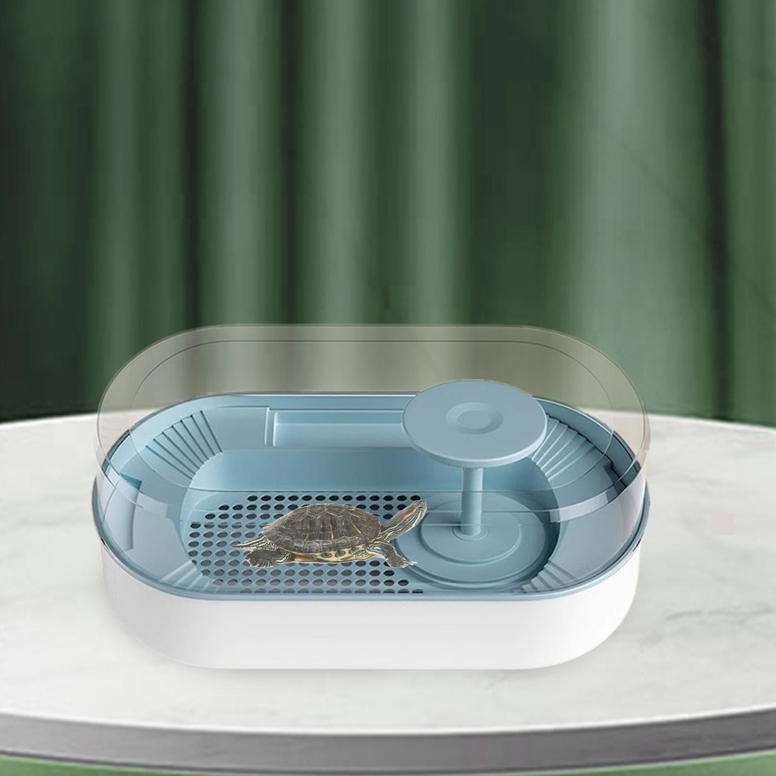Toysmith Reptile Habitats Turtle Tank Terrapin Feeding Box Frog Terrapin Lake Pet Turtle Indoor Decor Small Ecological Tank Turtle Boxes blue grey