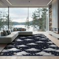 thumbnail image 2 of ODIKA 8'x10' Washable Area Rug Non-Shedding, Easy Care, Sky Celestial Cloud With Constellation Star Map Border Starry Flowing Dynamic for King Size Bedroom Under Bed, Master Suite, 2 of 7