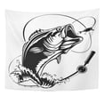 thumbnail image 1 of UFAEZU Water Fishing Bass Fish Rod Club Emblem White Lure Wall Art Hanging Tapestry Home Decor for Living Room Bedroom Dorm 60x80 inch, 1 of 2