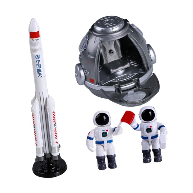 China Astronaut Space Toys Spaceman Playset Juego de Imaginación Resistente Al Desgaste Y Resistente a Caídas para de 3 años en Adelante Kits de con cohete Baoblaze jugar nave espacial
