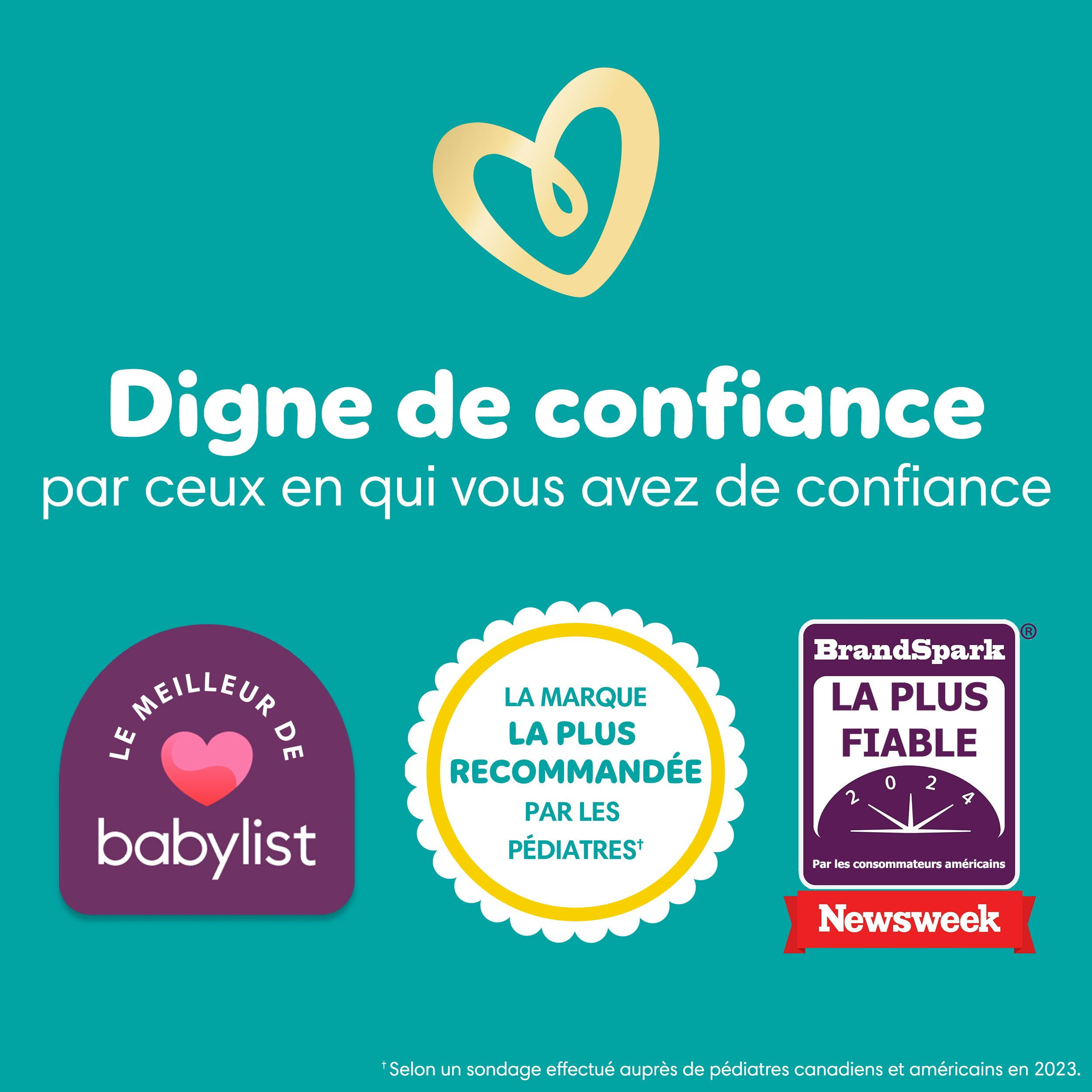 Couches Pampers Swaddlers, absorbantes, gardent bébé au sec et confortable, couche jetable pour bébé sans danger pour la peau, taille 2 (4,5 à [10 à 22 lb])