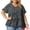 Black, variant on Women's Plus Size V Neck Short Sleeve Floral Babydoll Blouse 4X Black Beige