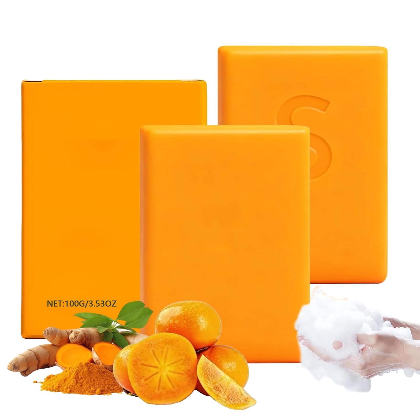 Persimmon Soap for Body Odor – Natural Persimmon Cleanser Bar, Japanese Organic Formula for Aging Body Smell (2PCS)