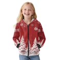 thumbnail image 2 of FKELYI Red Christmas Tree Snowflake Print Boys Girls Hoodies with Full Zipper Cosy Sweatshirt Jacket with Pockets Kids Fleece Hooded Top Streetwear for School Home, S, 2 of 6