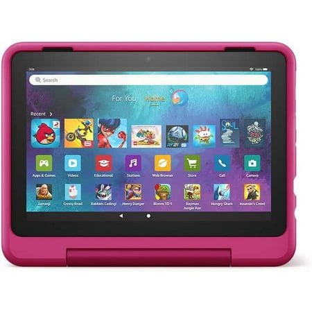 good deal wei Amazon Fire HD 8 Kids Pro tablet, 8" HD display, ages 6-12, 30% faster processor, 13 hours battery life, Kid-Friendly Case, 32 GB, (2022 release), Rainbow Universe