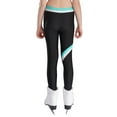 thumbnail image 2 of Linjinx Kids Girls Figure Skating Pants High Waist Ice Skating Leggings Gym Yoga Slim Fit Bottoms Blue Green 6, 2 of 6