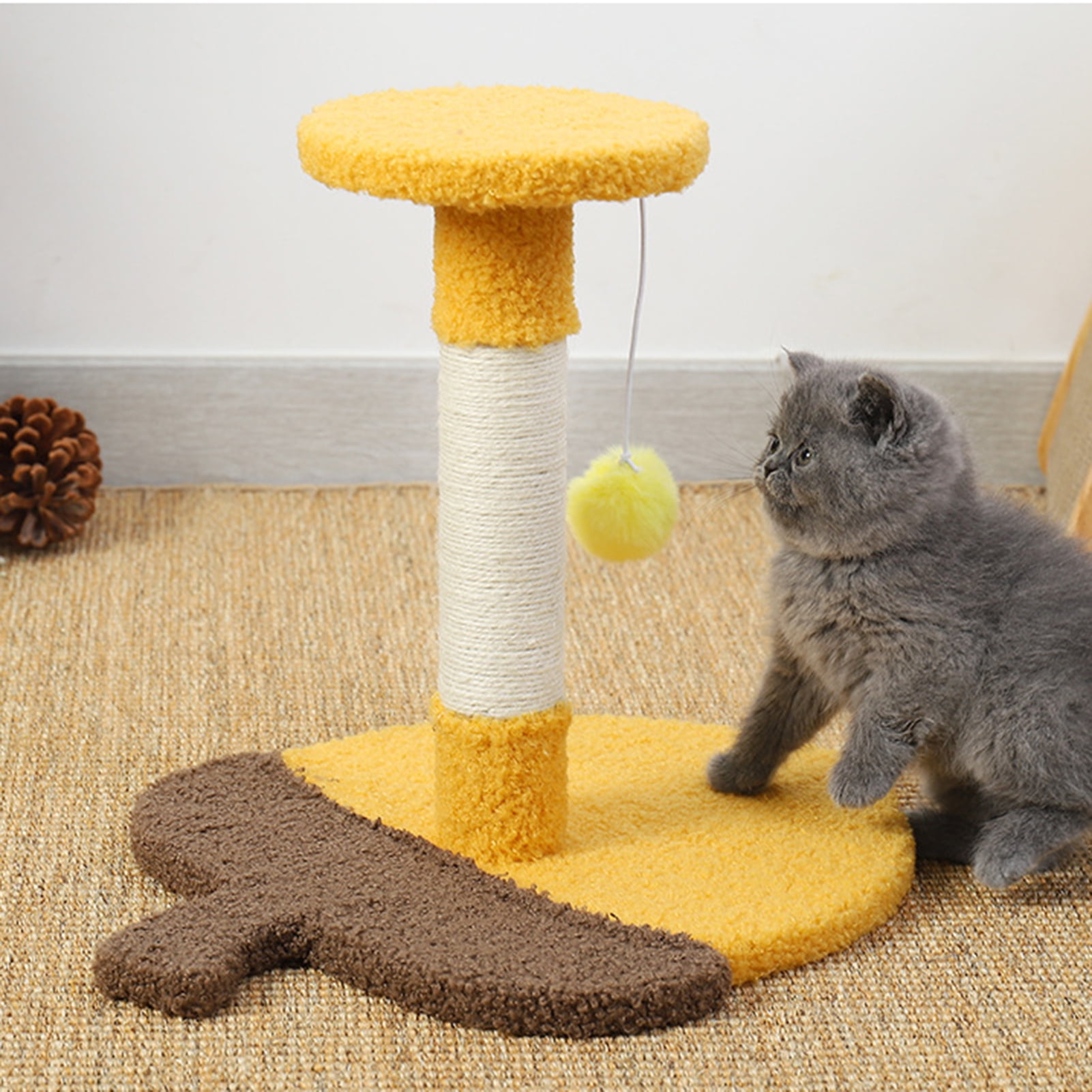 DOPI Cat Scratcher Tower Skin Friendly Relieve Boredom Natural Sisal Stable Kitten Scratching Post for Indoor