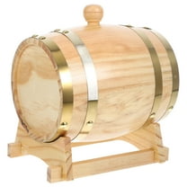 Niceauty 1Set Wine Barrel Dispenser Beige Wooden Barrel for Bar Storage