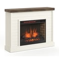 thumbnail image 3 of Bridgevine Home Washington 48 inch Fireplace with Mantel, No Assembly Required, Jasmine Whitewash and Barnwood Finish, 3 of 4