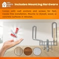 thumbnail image 6 of Deluxe Vacuum Hose Hanger – Heavy Duty Metal Wall Mount Storage Rack for Central & Canister Vac Systems – Fits 30-40 Ft Hose – Includes Screws & Anchors – Gray, 6 of 7