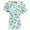 Mock Wrap - Light Blue Holiday Owls, variant on V-Neck Print Scrub Top Christmas Holiday, Light Blue Holiday Owls, M
