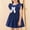 Blue, variant on DAETIROS Kids Girls Ruffle Flutter Sleeve Dress with Bow A-Line Birthday Party Soft Stretchy Comfortable Pink,Size 7-8 T
