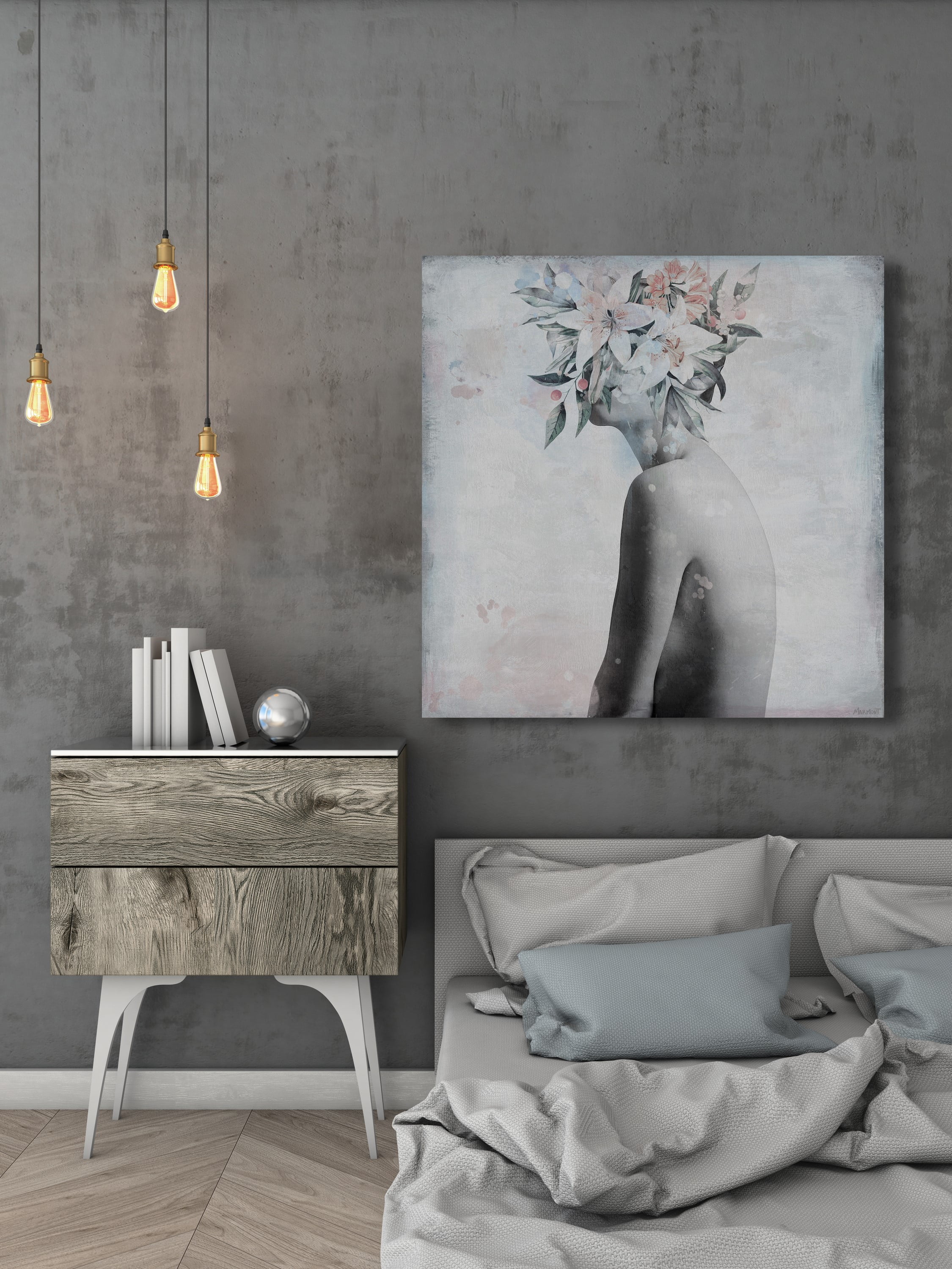 Marmont Hill Enchanting Flower Headband Canvas Wall Art, 48" x 48"