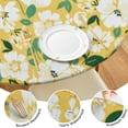 thumbnail image 4 of Round Fitted Tablecloth with Elastic Edges Fits 36"-44" Round Tables Pioneer Colorful Floral Waterproof Table Cover Washable Indoor and Outdoor for Party Kitchen Dinner Banquet Patio Picnic, 4 of 7