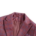 thumbnail image 6 of Yaoyar Men's Winter Fashion Business Wool Coat Color Plaid Notched Lapel Casual Wool Trench Suit Coat Red M, 6 of 8