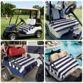 thumbnail image 6 of Golf Cart Seat Covers for 2 Seater, Blue Stripes Soft Microfiber Cart Seat Towel Blanket, Simple Blue White Texture Absorbent Breathable Non Slip Bench Seats Protector for Golf Course 51"x31", 6 of 9