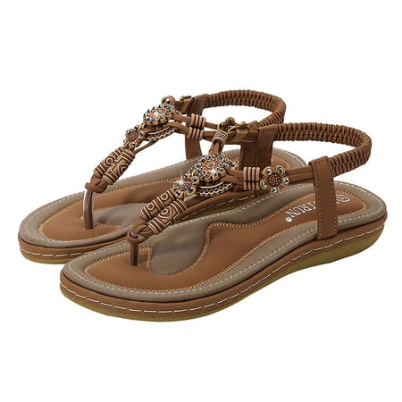 

Women Ladies String Bead Casual Elastic Band Bohemian Beach Shoes Sandals