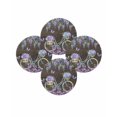 thumbnail image 7 of 15 Inch Round Placemats Set of 4, Purple Flowers Non Slip Heat Insulation PP Table Mats, Weeping Spring Floral Bicycle Wooden Farmhouse Washable Place Mats for Kitchen Dining Party Table Decor, 7 of 7