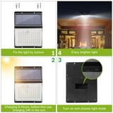 Fresh Fab Finds Solar Lights 88 LEDs Wall Lamps Outdoor 120° Motion Sensor Sound Control Lightings 270°Illumination IP65 Waterproof w/ 2.5m Extend Wire for Garage Gar