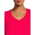 thumbnail image 4 of Terra & Sky Women's Plus Size V-Neck T-Shirt Dress with High Low Hem, 4 of 5