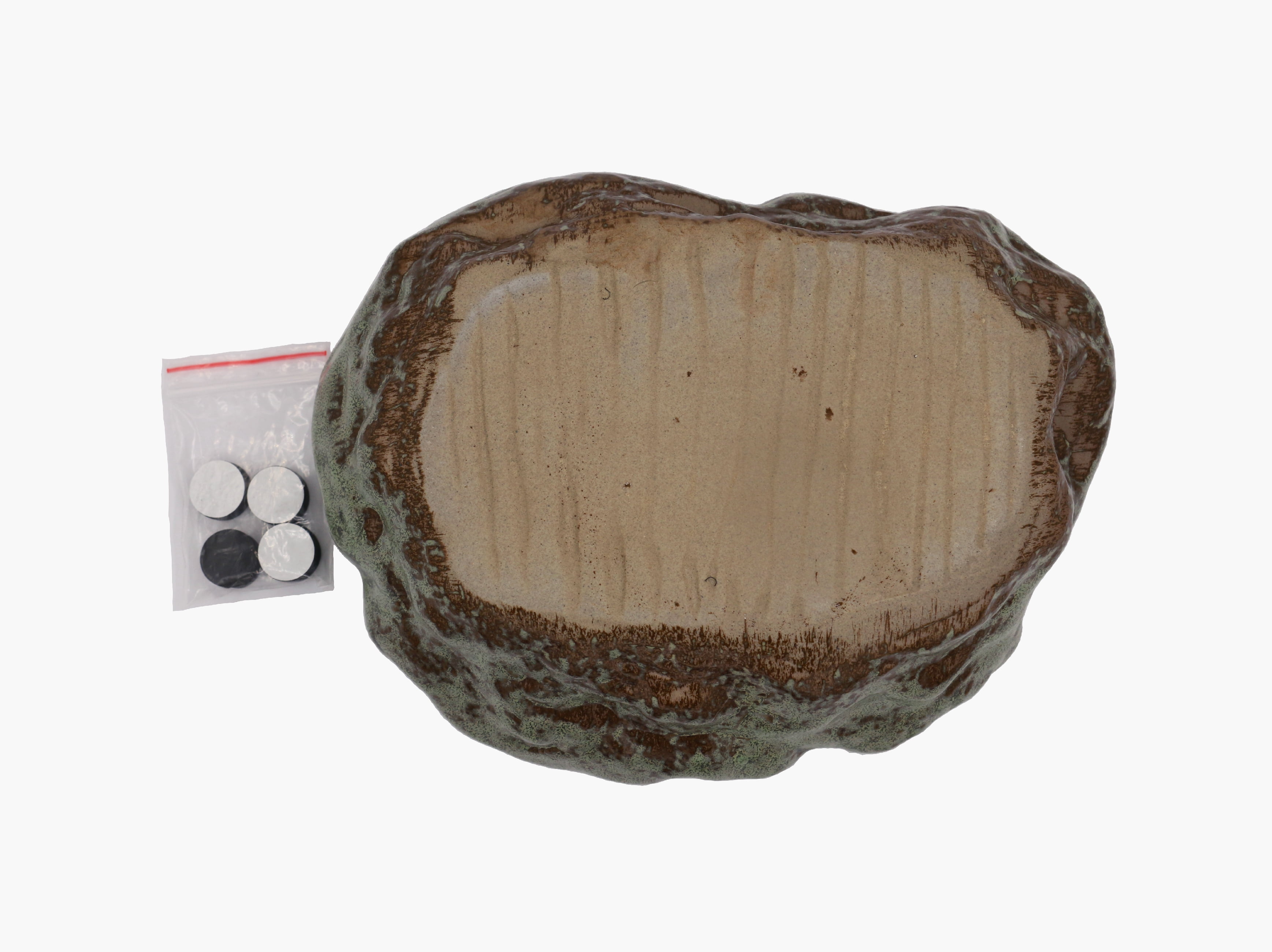 Cotta Planters Bonsai Lotus Pot, 10.25" Large Water Plant or Succulent Bowl, No Drainage Hole, Premium Ceramic with Copper Patina Glaze